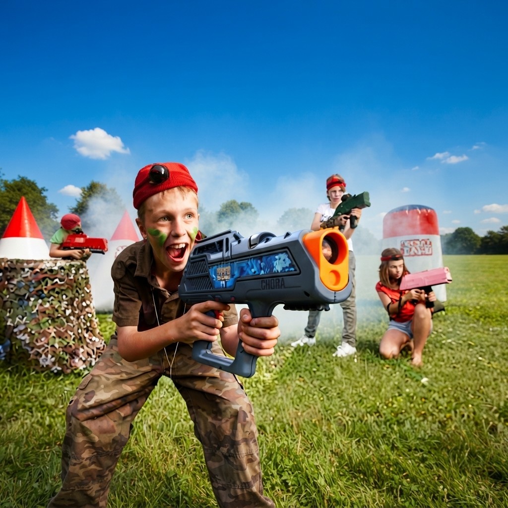 Lasergun met target voor lasergame binnen en buiten bij Revando Verhuur in Maarheeze