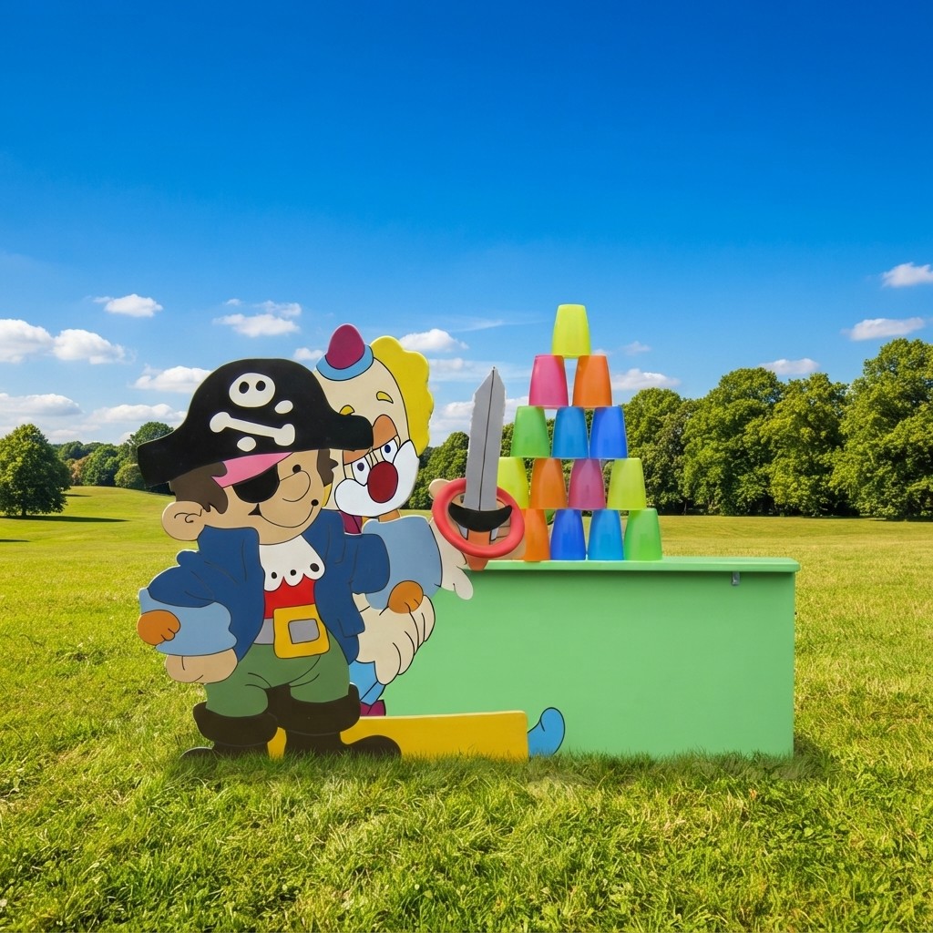 Set van vijf kinderspellen met aapjes voeren en piraat ringwerpen bij Revando Verhuur in Maarheeze
