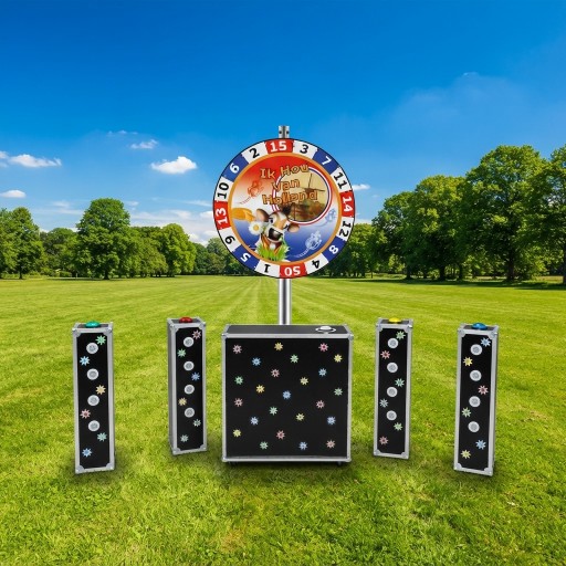 Ik hou van Holland spel met draairad en vier verlichte teamzuilen huren