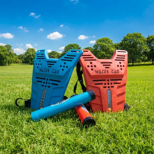 Water tag vest met watermeter en waterpistool voor een watergevecht huren bij Revando Verhuur in Maarheeze